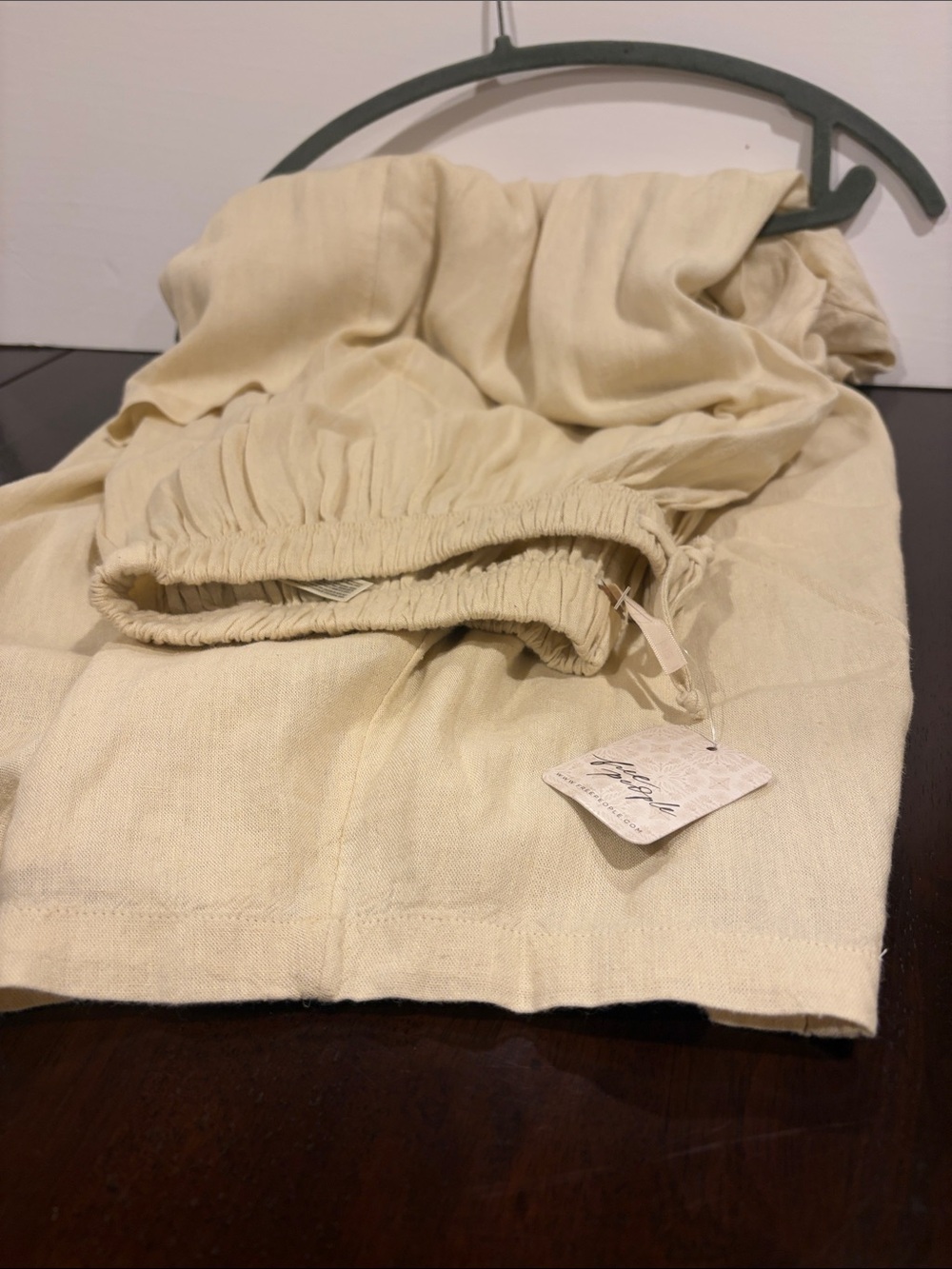 Womens Free People Cream drawstring Waist Pants